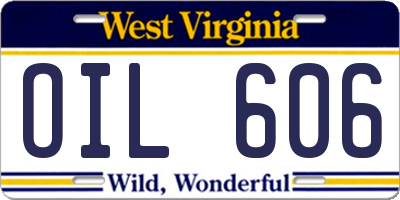 WV license plate OIL606