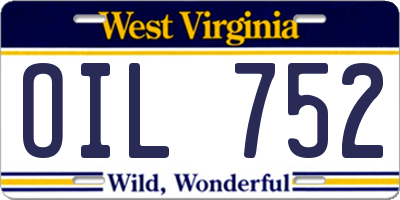 WV license plate OIL752