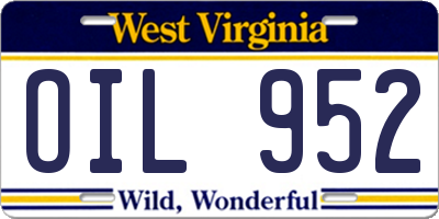 WV license plate OIL952