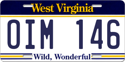 WV license plate OIM146