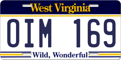 WV license plate OIM169