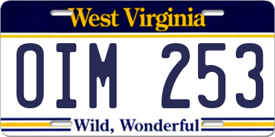 WV license plate OIM253