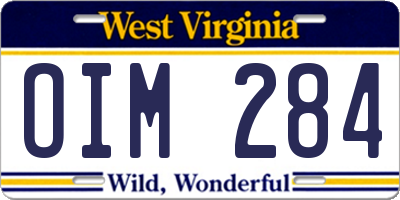 WV license plate OIM284