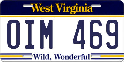 WV license plate OIM469