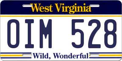 WV license plate OIM528