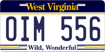 WV license plate OIM556