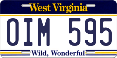 WV license plate OIM595