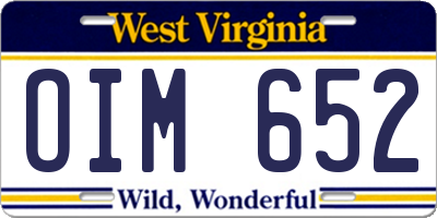 WV license plate OIM652