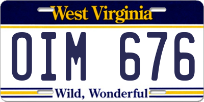 WV license plate OIM676
