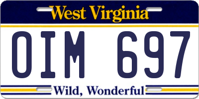 WV license plate OIM697