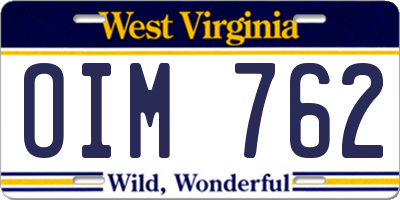 WV license plate OIM762