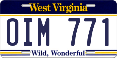 WV license plate OIM771