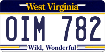 WV license plate OIM782