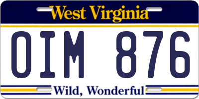 WV license plate OIM876