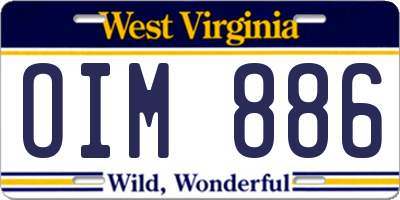 WV license plate OIM886