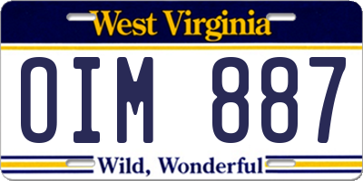 WV license plate OIM887