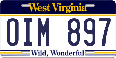 WV license plate OIM897