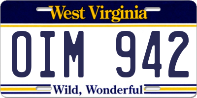 WV license plate OIM942