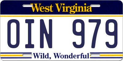 WV license plate OIN979