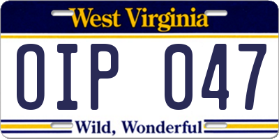 WV license plate OIP047