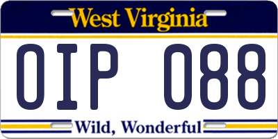 WV license plate OIP088