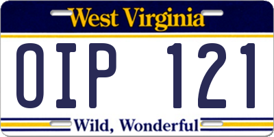 WV license plate OIP121