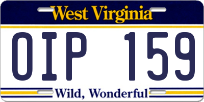 WV license plate OIP159