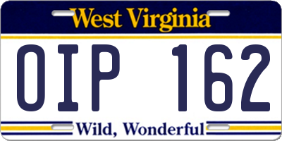 WV license plate OIP162