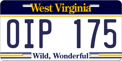 WV license plate OIP175