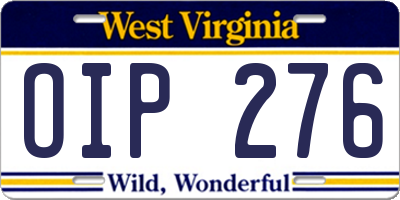 WV license plate OIP276