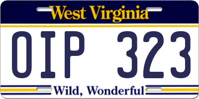 WV license plate OIP323