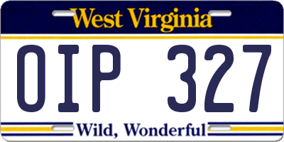 WV license plate OIP327