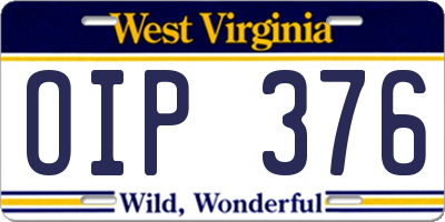 WV license plate OIP376