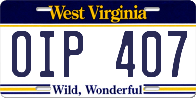 WV license plate OIP407