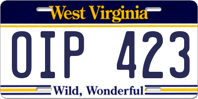 WV license plate OIP423