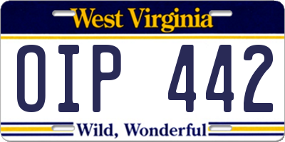 WV license plate OIP442