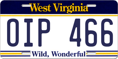WV license plate OIP466