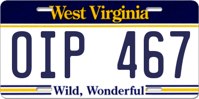 WV license plate OIP467