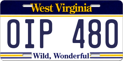 WV license plate OIP480