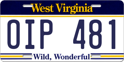 WV license plate OIP481