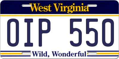 WV license plate OIP550