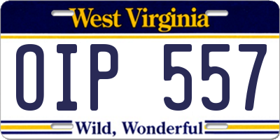 WV license plate OIP557