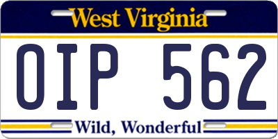 WV license plate OIP562