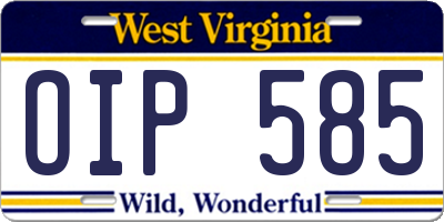 WV license plate OIP585