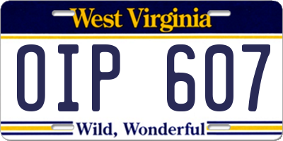 WV license plate OIP607