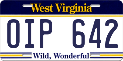 WV license plate OIP642