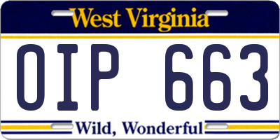 WV license plate OIP663