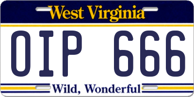 WV license plate OIP666