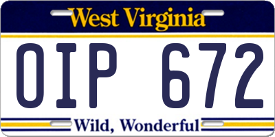 WV license plate OIP672