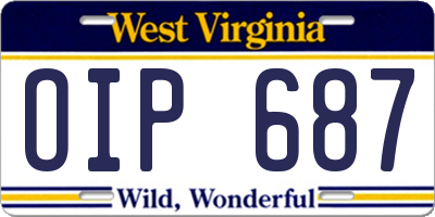 WV license plate OIP687
